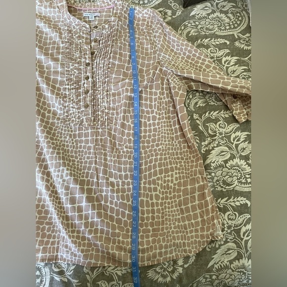 Isaac Mizrahi giraffe Animal Print Top plus size 2X tunic button up - Picture 6 of 7